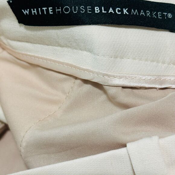 WHBM The Straight Crop Ankle Pant Women's Sz 00 Cream Embroidered Hem - Picture 8 of 9